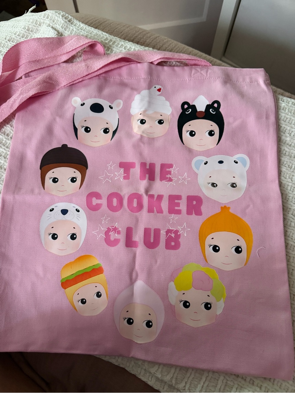 Sonny angel pink tote bag